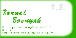 kornel bosnyak business card